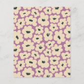 バジェットパープルホワイトフローラブライダルシャワー招待状 (裏面)