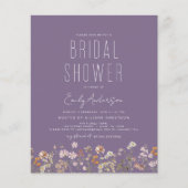 バジェットパープルボホワイルドフラワーブライダルシャワー チラシ (正面)