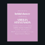 バジェットパープルミニマリストブライダルシャワー招待<br><div class="desc">予算のミニマルなブライダルシャワーへの招待を紫</div>