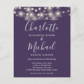 バジェットパープルライツフォト結婚式招待状 (正面)