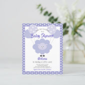 バジェットパープルラムキュートベビーシャワー招待状 (スタンド正面)