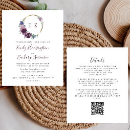 バジェットパープルリースモノグラムQRコード結婚ズ