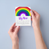 バジェットパープルレインボーバースデーパーティーへの招待 チラシ (手)