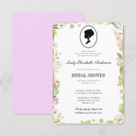 バジェットパープルワイルドフラワーズブリジガートンブライダルシャワー 招待状