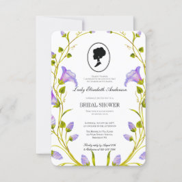 バジェットパープルワイルドフラワーズブリジガートンブライダルシャワー 招待状