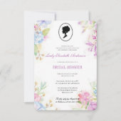 バジェットパープルワイルドフラワーズブリジガートンブライダルシャワー 招待状 (正面)