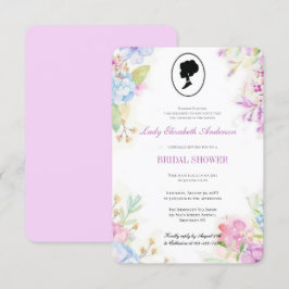 バジェットパープルワイルドフラワーズブリジガートンブライダルシャワー 招待状