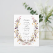 バジェットパープルワイルドフラワーズ結婚式招待状 (スタンド正面)