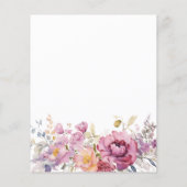 バジェットパープルワイルドフラワーベビーシャワー招待状 (裏面)