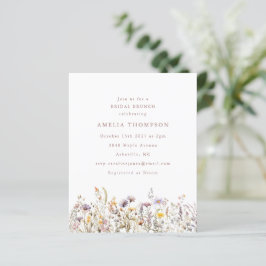 バジェットパープルワイルドフラワー縁どブライダルシャワー