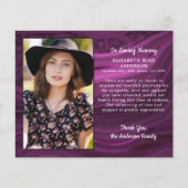 バジェットパープル大理石の葬儀サンキューカード写真 (正面)