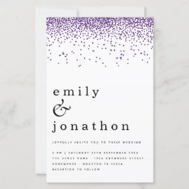 バジェットパープル紙吹雪グリッター結婚式招待状