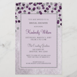 バジェットパープル紙吹雪ブライダルシャワー招待