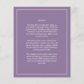 バジェットパープル結婚のフォトオーバーレイ招待状 チラシ (裏面)