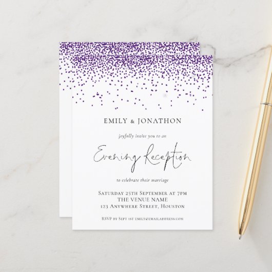 バジェットパープル結婚グリッター夕べ披露宴 (正面/裏面インサイチュ)