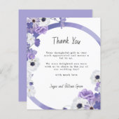バジェットパープル結婚フローラサンキューカード (正面/裏面)