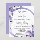 バジェットパープル結婚フローラ夕べパーティー招待状 (正面/裏面)