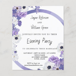 バジェットパープル結婚フローラ夕べパーティー招待状
