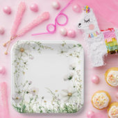 バジェットパープル花模様ブリジガートンブライダルシャワー ペーパープレート (パーティー)