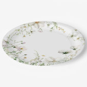 バジェットパープル花模様ブリジガートンブライダルシャワー ペーパープレート (アングル)