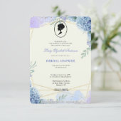 バジェットパープル花模様ブリジガートンブライダルシャワー 招待状 (スタンド正面)