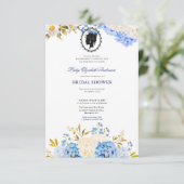 バジェットパープル花模様ブリジガートンブライダルシャワー 招待状 (スタンド正面)