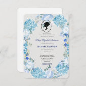 バジェットパープル花模様ブリジガートンブライダルシャワー 招待状 (正面/裏面)