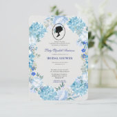 バジェットパープル花模様ブリジガートンブライダルシャワー 招待状 (スタンド正面)