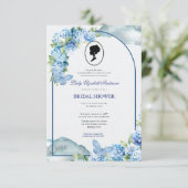 バジェットパープル花模様ブリジガートンブライダルシャワー 招待状 (スタンド正面)