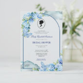 バジェットパープル花模様ブリジガートンブライダルシャワー 招待状 (スタンド正面)