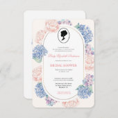 バジェットパープル花模様ブリジガートンブライダルシャワー 招待状 (正面/裏面)