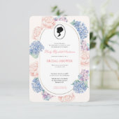 バジェットパープル花模様ブリジガートンブライダルシャワー 招待状 (スタンド正面)