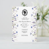 バジェットパープル花模様ブリジガートンブライダルシャワー 招待状 (スタンド正面)