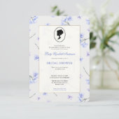 バジェットパープル花模様ブリジガートンブライダルシャワー 招待状 (スタンド正面)