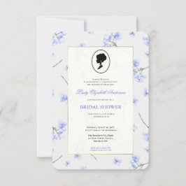 バジェットパープル花模様ブリジガートンブライダルシャワー 招待状