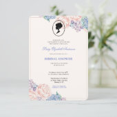 バジェットパープル花模様ブリジガートンブライダルシャワー 招待状 (スタンド正面)