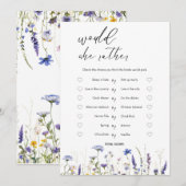 バジェットパープル花模様ブリジガートンブライダルシャワー 招待状 (正面/裏面)