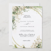 バジェットパープル花模様ブリジガートン結婚ズ 招待状 (正面)