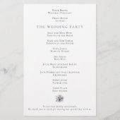 バジェットパープル花模様リーフ結婚式 プログラム (裏面)