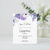 バジェットパープル花模様婚約パーティ招待状 (スタンド正面)