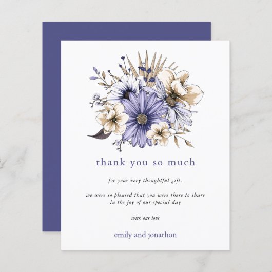 バジェットパープル薄紫結婚花模様ズサンキュー (正面/裏面)