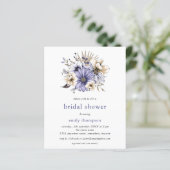 バジェットパープル薄紫花模様ブライダルシャワー招待状 (スタンド正面)
