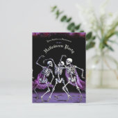 バジェットパープル踊りスケルトンハロウィーン ポストカード (スタンド正面)