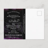 バジェットパープル踊りスケルトン大人ハロウィーン インビテーションポストカード (裏面)