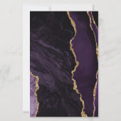 バジェットパープル金ゴールドアゲートラベンダーウェディング招待 (裏面)