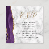 バジェットパープル金ゴールドゲート大理石QRコードRSVP エンクロージャーカード (正面)