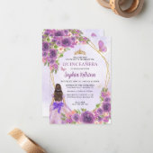 バジェットパープル金ゴールドフローラプリンセスキンセアニラ ノートカード (正面/裏面インサイチュ)