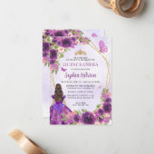 バジェットパープル金ゴールドフローラプリンセスキンセアニラ ノートカード (正面/裏面インサイチュ)
