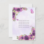 バジェットパープル金ゴールドフローラプリンセスキンセアニラ ノートカード (裏面)