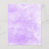 バジェットパープル金ゴールドフローラ結婚式招待状 (裏面)